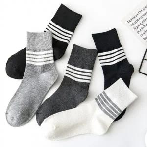 남성 남자양말 4줄심플 중목양말 사계절양말 면양말 학생양말