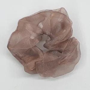 실크 쉬폰 스크런치 곱창머리끈 로즈골드