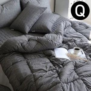 고품질 엘레나 차렵이불 밴딩 마이크로 그레이 퀸 (WFJQZWP)