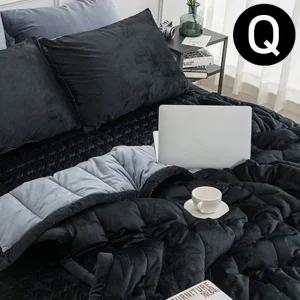 고품질 리버서블 패드세트 빌리 퀸 블랙 차렵이불 극세사 (WFJR02D)