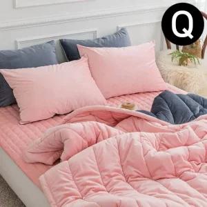 고품질 패드세트 차렵이불 빌리 리버서블 극세사 퀸 핑크 (WFJR02B)