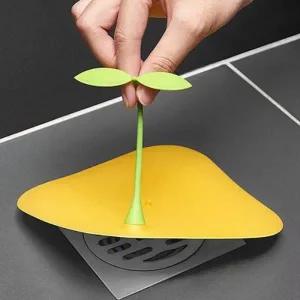 손잡이 실리콘 배수구 드레인 커버 탈취 필터 나뭇잎