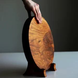 히어라임 원형 나무도마 플레이팅 양면 티크도마