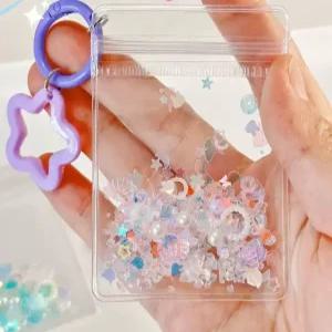 소형 투명 지퍼백 PVC 다용도 소분 포장 걸이형 비닐