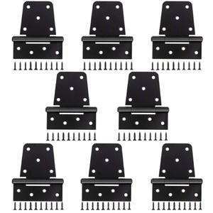 3-1/2인치 헤비 듀티 게이트 경첩, 144PCS 나사가 달린 헛간 목재 울타리용 8팩 블랙 철제 창고 문 T 경첩