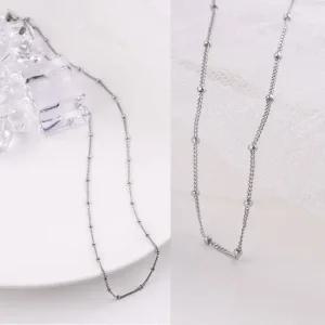 시후주얼리 기본 레이어드 민볼 루루체인 목걸이 실버925목걸이 순은목걸이 데일리목걸이