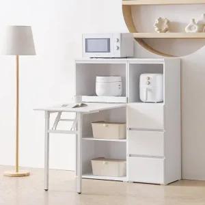 보루네오 마르체 리올 접이식 식탁 렌지대+3단서랍장 BAF109C (착불)