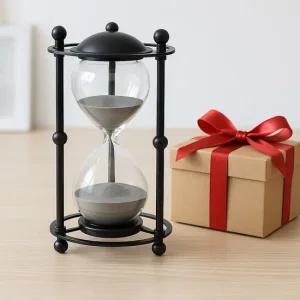 유리 사우나 시계 모래 타이머 30분 블랙 슬레이트 시간 측정 장식 30분모래시계31분