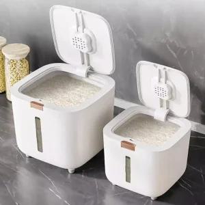 원터치 밀폐 투명창 쌀통 10kg 진공쌀통 잡곡통 쌀보관함 쌀벌레방지 보관용기