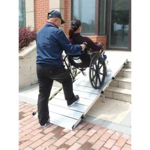 접이식 문턱경사로 바이크 휠체어 계단 진입 패드 경사로 - 2300x750mm