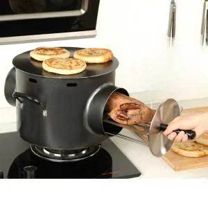 호떡 오븐 소형 가정용 캠핑용 군고구마 가스불 화덕 오븐기(철제)+서랍