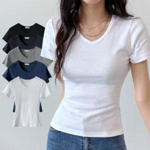 [코디종결템/필수템] 기본 반팔티 슬림핏/말라핏 브이넥 반팔 티셔츠