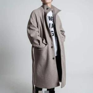 남자 울모직 로브코트 국내생산