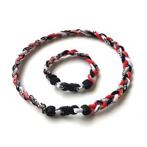 8인치 땋은 팔찌 티타늄 로프 20인치 목걸이 토네이도 및 야구 세바이 3 스포츠