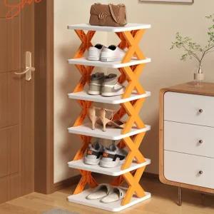 모던 트렌디 미니멀 X자형 신발 정리대 거치대 다용도 6단 소품 정리함 신발장 정리대