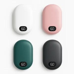 KC인증 손난로 보조배터리 5200mAh 충전식 양면발열 LED 핸드워머 급속충전 핫팩