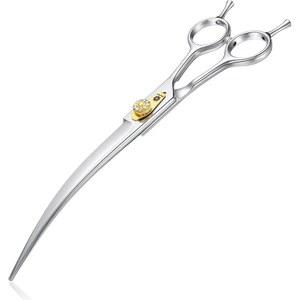 드림 리치 커브드 반려견 가위 - 조절 가능한 나사, 얼굴과 발을 다듬을 수 있는 가위가 8인치 전문 반려동물 그루밍