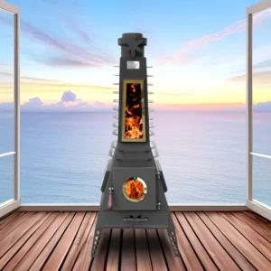 파이어 로켓 화목난로 불멍 가정용 벽난로 스토브 캠핑