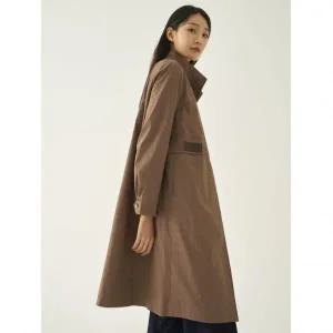 2칼라 지센 가죽패치 A라인 롱 바바리코트 LCCAN922 478847