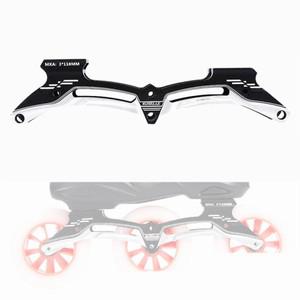 ROSELLE 블랙 실버 듀얼 컬러 인라인 스피드 스케이트 베이스, 알루미늄 합금 CNC 6061 프레임, 3 바퀴 110