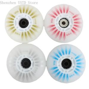 4pcs 플래시 인라인 스케이트 휠 슬라이딩 롤러 LED 플래싱