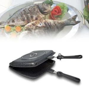 [콩심팥심]양면 생선구이 직화팬 사각 압력 가정 캠핑용 멀티팬 양면프라이팬