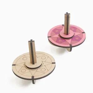 고품질 겨울 전통놀이 나무팽이 만들기키트 (문양팽이A) (W9CA79C)