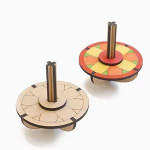 고품질 겨울 전통놀이 나무팽이 만들기키트 (단청팽이A) (W9CA799)