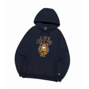 LEE 베어 그래픽 부클 아플리케 기모 후드 티셔츠 네이비 LE2504HD08NA 211373