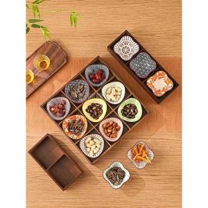 반찬 나눔 접시 트레이 대나무 우드 반찬 그릇 접시 구절판