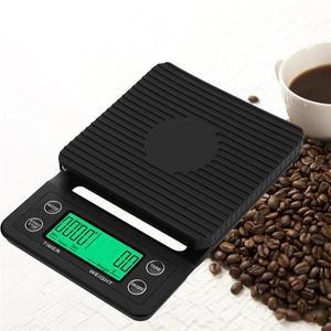 정밀 커피 드롭 스케일 3kg-0.1g 커피 드롭 스케일 타이머 블랙 디지털 주방 스케일 고정밀 LCD 스케일