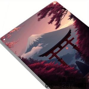 일본 토리이 게이트와 후지산 금속 간판 벽 예술 포스터 장식 실내 및 이상적