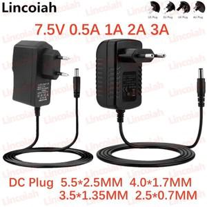 DC 7.5V 0.5A 1A 2A 3A AC 100-240V 변환기 스위칭 전원 어댑터 5 볼트 호환 1000MA 코드 충전기 미니 소형