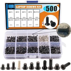 500개 M2 M2.5 M3 노트북 컴퓨터 나사 키트  호환 플랫 헤드 세트 (IBM hp 호환 Dell Lenovo samsung 호환