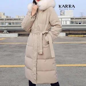 KARRA (77까지)리스트퍼후드롱패딩+벨트SET_A5W0068