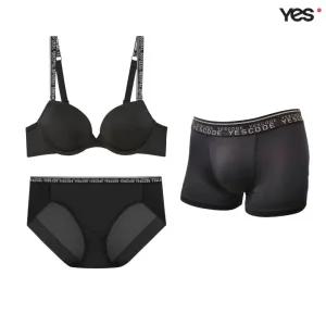 [롯데백화점]예스 로고 플레이 블랙 커플속옷세트 YSWBYA73YSWPYA73YSMDYA73