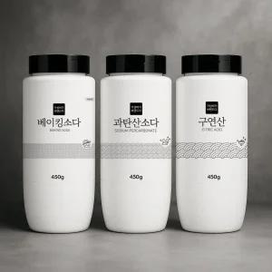가성비가브랜드다 3종세트 톡톡톡 뿌리는 과탄산소다+구연산+베이킹소다 450g
