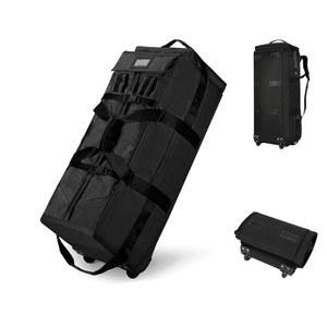 휠이 달린 접이식 더플 백팩.80L 롤링 더플백 캐리어 여행용 가방 야외 스포츠 가방(블랙)