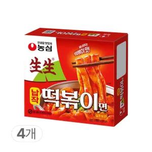 농심 생생 납작 떡볶이면 258g x 4개
