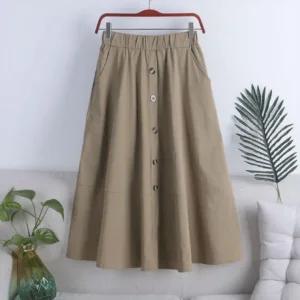 하이웨스트 A라인 플레어스커트 여리핏 롱스커트