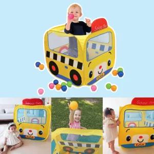 케이스키즈 스쿨버스 볼풀 (볼텐트 KA10658) 아기 놀이공간 대근육향상 유아집 볼풀장