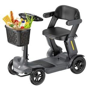 성인용, 시니어용 Paiseec S3 접이식 모빌리티 스쿠터 - 25마일 범위, 6마일 속도, 여행용 경량 스쿠터, 향상된 안전성, 야외용 대형 휠, LED 헤드라이트, 바구니