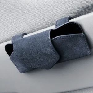 선바이저 클립 블루그레이 차량 스웨이드 케이스 안경 선글라스클립 고정