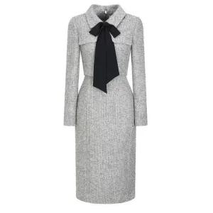 JJ지고트 배색 타이 재킷 H라인 원피스 GPAM0OP921 304500