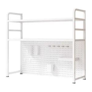 컴퓨터 데스크선반 타공판 바닥 이동식 단층 책상 키높이 철제 랙 책꽂이