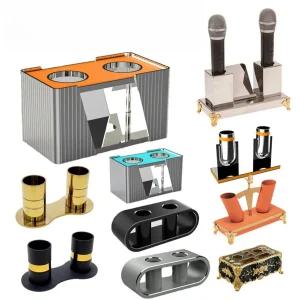 무선 마이크 홀더 꽂이 탁상용 고정대 선반 노래방 거치대 가전 걸이 집게 슈어