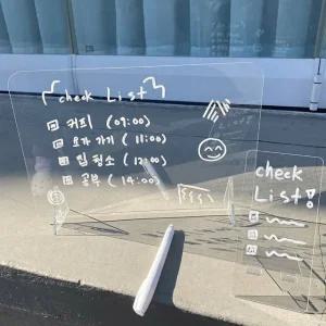 투명 아크릴 메모보드 책상 스탠드 소형 메모 정리함 데스크 편지꽂이 (WFK89AX)