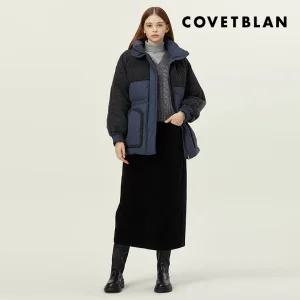 [COVETBLAN] 배색 믹스 덤블링 다운점퍼(V228MDJ205W)