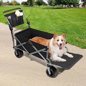 대형 중형견을 위한 MAXFUT 반려견 유모차, 테일게이트가 있는 구형 마차, 접이식 반려동물 유모차(블랙)
