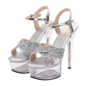 피트니스대회 유리구두 투명 경기 비키니 모델 바디프로필 워킹 빅사이즈 힐